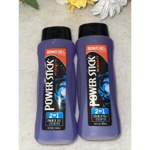 SHIPS N 24 HOURS-Power Stick 2 In 1 Cool Blast Shower Gel + Shampoo 18 Ounce-NEW